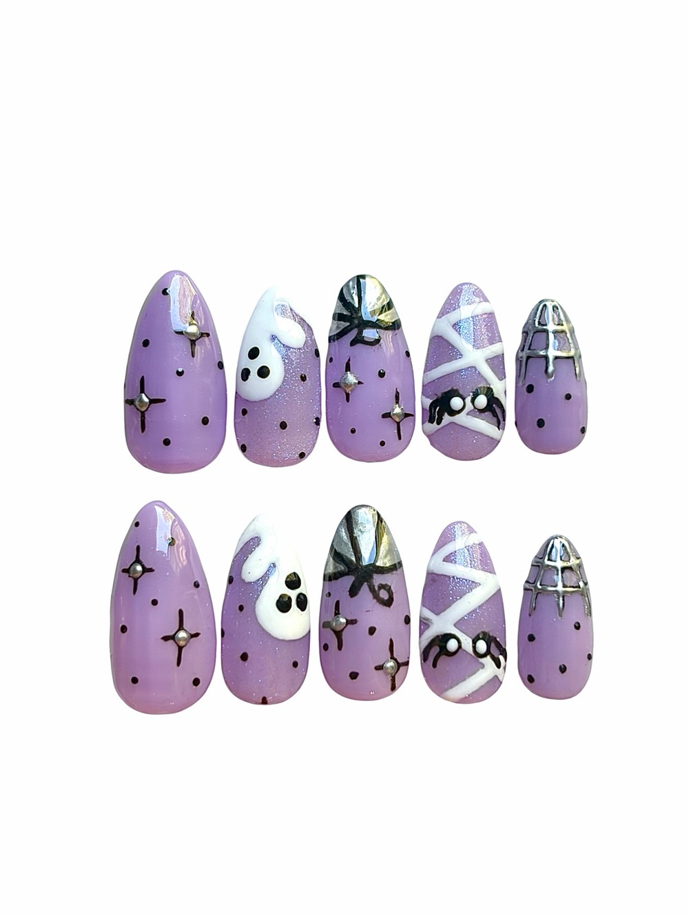 Purple Ghost Accent Small Pet Nail Cap Set